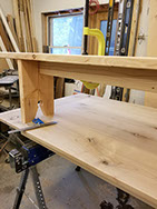 Sturdy and handmade, these mission style benches may accompany our farm tables.  