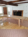 Table legs are made to match on this custom table.  Please feel free to contact us for further details. 