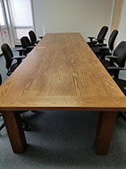 Ideal for board rooms and meetingrooms, custom farm tables may be constructed to suit in size, dimensions, wood and finish.