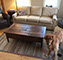 Custom farm coffee table with quality wood grain and finish adds ambiance and charm to any decor.