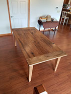 Custom farm tables will last a lifetime with their sturdy build and new finish that has the look and feel fo an antique. 